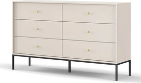 Komoda MONDO 154 cm do Salonu Sypialni 6 Szuflad Odcienie beżu