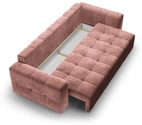 Różowa aksamitna rozkładana sofa Milo Casa Luca