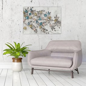 Obraz na szkle - Na gałęzi - abstrakcja (70x50 cm)