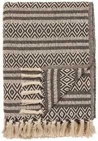 Brązowy koc z bawełny z recyklingu 130x180 cm Adana – House Nordic