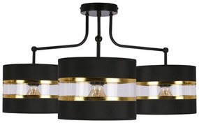 Czarna lampa sufitowa z tekstylnym kloszem ø 20 cm Andy – Candellux Lighting