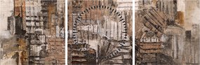 Obraz - Abstrakcja w odcieniach brązu (z zegarem) (90x30 cm)