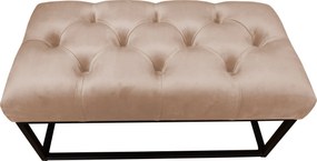 Ławka CHESTERFIELD tkanina Welur loft ławka metal : Kolor Stelaża - Czarny , Kolor tkaniny - VELVET - MG06, Typ tkaniny - Velvet