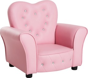 HOMCOM Sofa dziecięca fotel dziecięcy w kształcie serca księżniczka minisofa pokój dziecięcy sofa z