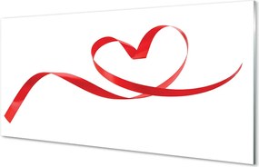 Panel szklany do Kuchni Serce z Czerwoną Wstążką