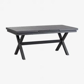 Rozkładany Prostokątny Stół Jadalniany Z Aluminium Karena Grafitowa Szarość & 180 - 240 X 90 Cm - Sklum
