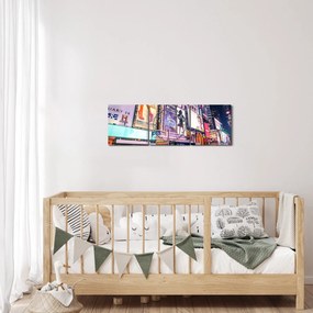 Obraz - New York Theater District (z zegarem) (90x30 cm)