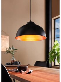 Czarno-brązowa lampa wisząca z metalowym kloszem ø 37 cm TRURO 2 – EGLO