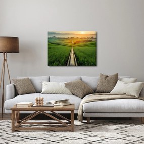 Obraz - Wschód słońca nad doliną (70x50 cm)
