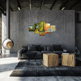 Obraz - Spokojny jesienny krajobraz (125x70 cm)