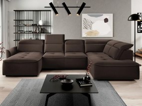 Narożnik MURILLO XL z elektryczną regulacją siedziska Prawostronny w tkaninie VOUGE 06 WERSAL