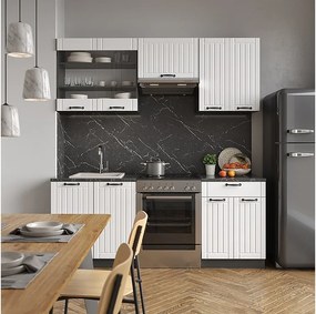 Aneks kuchenny biały dworek/antracyt 200x60x81.6 fame-line