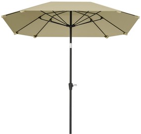 Outsunny 2,3 m Parasol bez bazy, Regulowany parasol tarasowy z korbką, Poliester, Aluminium, Włókno szklane, Beżowy