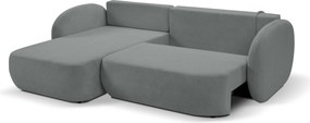 Masseno Narożnik AMICO z funkcją spania i pojemnikiem na pościel Narozniki L, Rozkładana sofa - Szary, ARAGON 93