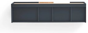 Antracytowo-naturalna niska komoda w dekorze dębu 110x23 cm Otto – Teulat