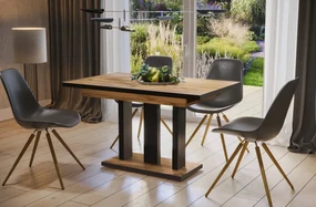 Stół rozkładany APPIA BLACK 130(210)x80 dąb wotan/czarny ENDO