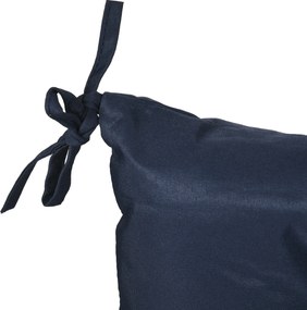 Outsunny Zestaw 2 poduszek, 98 x 50 cm, poduszki na krzesła z taśmami wiążącymi, pokrowiec materiałowy, 8 cm grubości, ciemnoniebieskie | Aosom PL