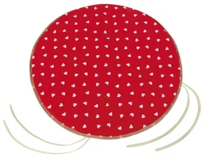 Bellatex Siedzisko Adéla gładkie okrągłe Serduszka, czerwony, 40 cm