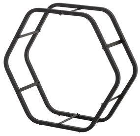 Stojak na drewno Hexagon 87 x 28 x 79 cm czarny PATIO
