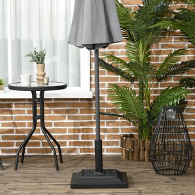 Outsunny Stojak pod Parasol 12 kg, na Rury Ø32, 38, 48 mm, odporny na warunki atmosferyczne, z obudową z Żywicy, Czarny