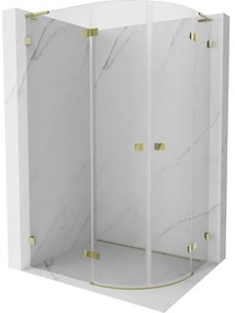 Mexen Lunar L kabina prysznicowa półokrągła uchylna lewa 100 x 80 cm, transparent, złota - 833L-100L-080P-50-00