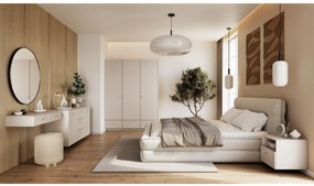 Komoda wisząca Lorini 150 cm z szufladami - kaszmir / złote uchwyty T-bar