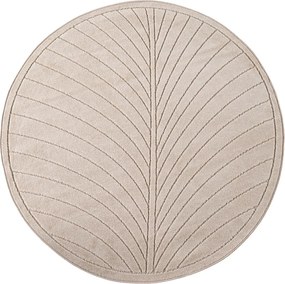 Dywan uniwersalny Nova 3D Liść beżowy koło 120 cm x 120 cm