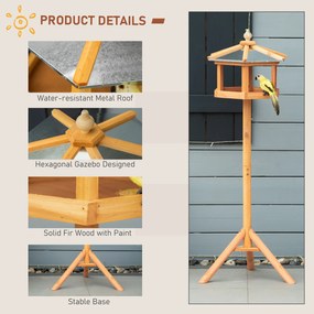 PawHut Bird House Villa Feeder karmnik dla ptaków z cynkowym dachem i stojakiem 113x40x40cm | Aosom PL