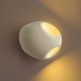 Lampa ścienna Japandi kremowa okrągła 28cm - Pietra