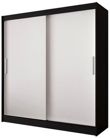 Czarno-biała dwudrzwiowa szafa przesuwna F3-D55