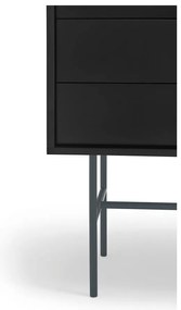 Czarno-antracytowa wysoka komoda z drzwiami przesuwnymi 120x140 cm Nube – Teulat