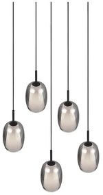 Lampa wisząca w czarno-srebrnym kolorze ze szklanym kloszem ø 48 cm Barret – Trio Select