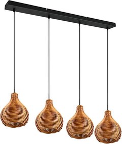 Reality - Żyrandol na lince SPROUT 3xE14/40W/230V brązowy/rattan
