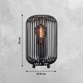 Czarna lampa stołowa z metalowym kloszem (wysokość 25 cm) Cage – Fischer &amp; Honsel