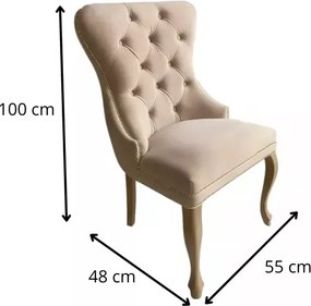 Tapicerowane krzesło pikowane Madame 2 w stylu glamour