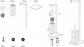 Stojak na papier z pojemnikiem na szczotkę BALVO