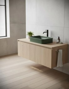 Ciemnozielona Prostokątna Umywalka Nablatowa F1-C13