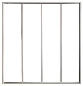 Przeszklona ścianka BAYVIEW z aluminium lakierowanego termicznie w kolorze białym – 120 × 105 cm