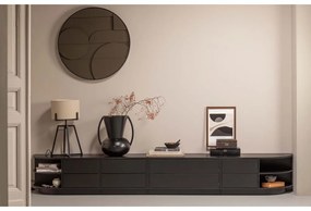 Czarna modułowa szafka pod TV z litego drewna sosnowego 78x40 cm Finca – WOOOD