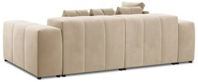 Beżowy aksamitny narożnik (róg zmienny) Rome Velvet – Cosmopolitan Design