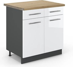 Szafka dolna do kuchni biały wysoki połysk 80x60x82 fame-line