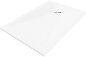 Mexen Stone+ brodzik kompozytowy prostokątny 140 x 100 cm, biały, maskownica biała - 44101014-W