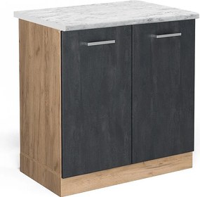 Szafka pod zlew czarny beton 80x60x81.6 r-line