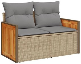 Sofa ogrodowa z szarymi poduszkami M006