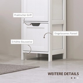 HOMCOM Szafka Łazienkowa, 2 Półki, 3 Szuflady, Materiał Odporny na Wodę, Biała