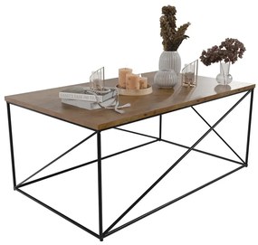 Prostokątny stolik kawowy w stylu loft czarny + dąb lancelot - Cordani 4X