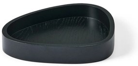 Czarny drewniany pojemnik dekoracyjny 18x16x3 cm Curve M – LIND DNA