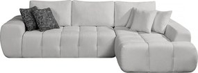 Sofa narożna "Sidonie" z tkaniny bąbelkowej - 4-osobowa - Szara