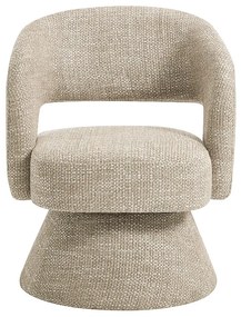 Fotel obrotowy z teksturowanej beżowej tkaniny NAROLIA