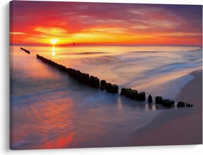 Obraz - Sunset, Baltic Sea, Poland (70x50 cm)